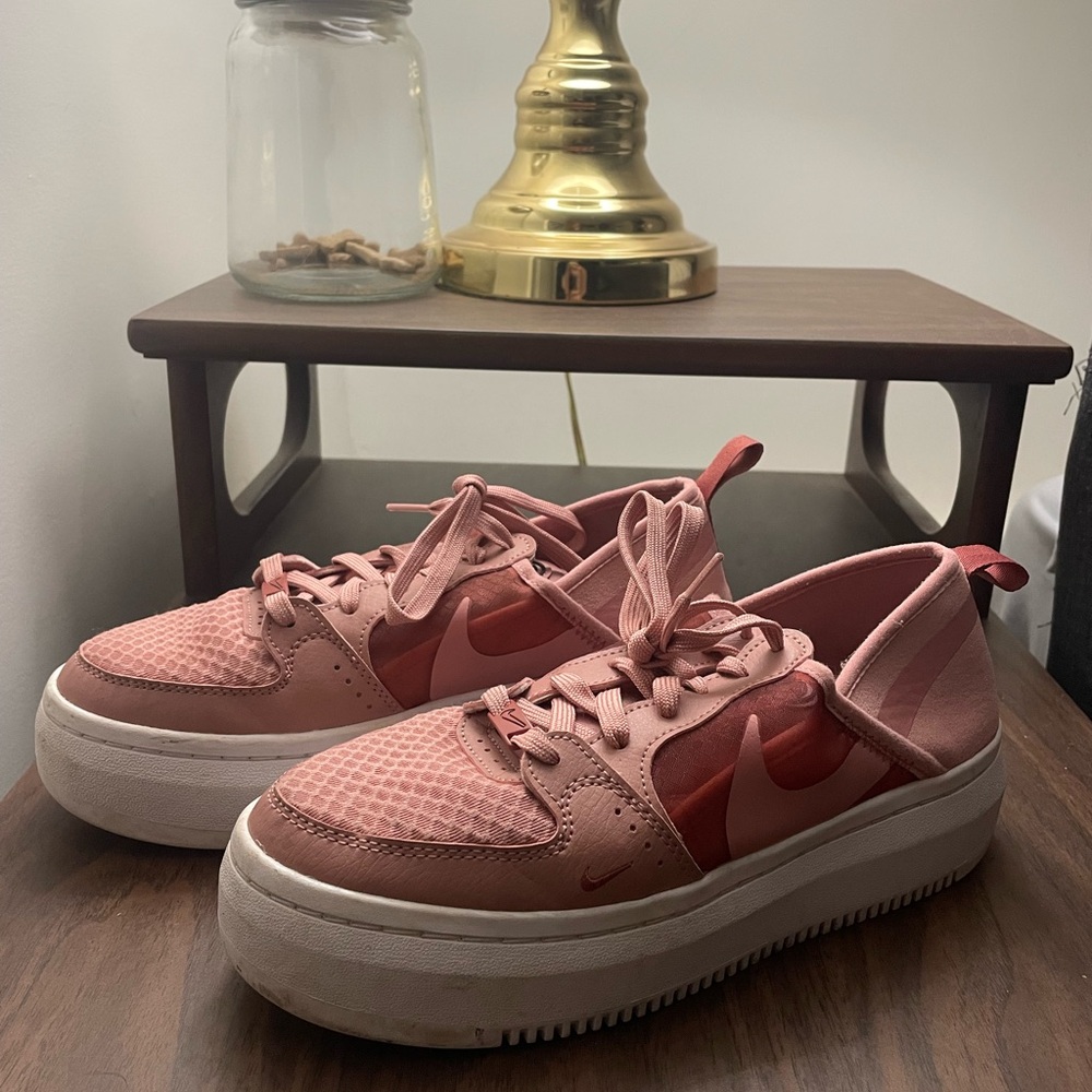 Nike Women's Coral and Red Sneakers